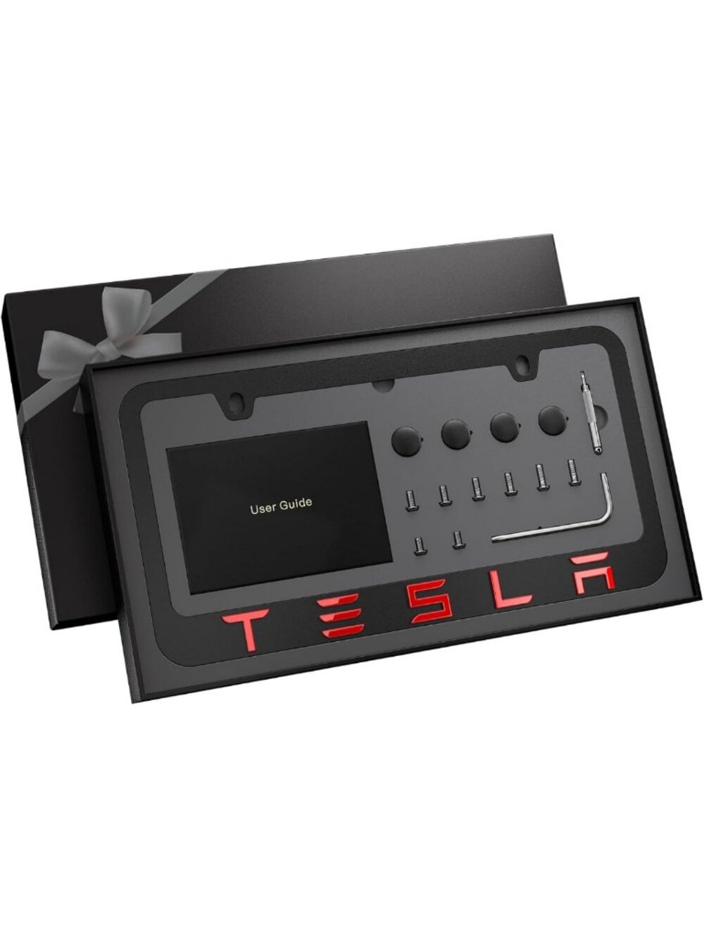 Sleek Black License Plate Frame - Durable, Stylish Car Accessory for All